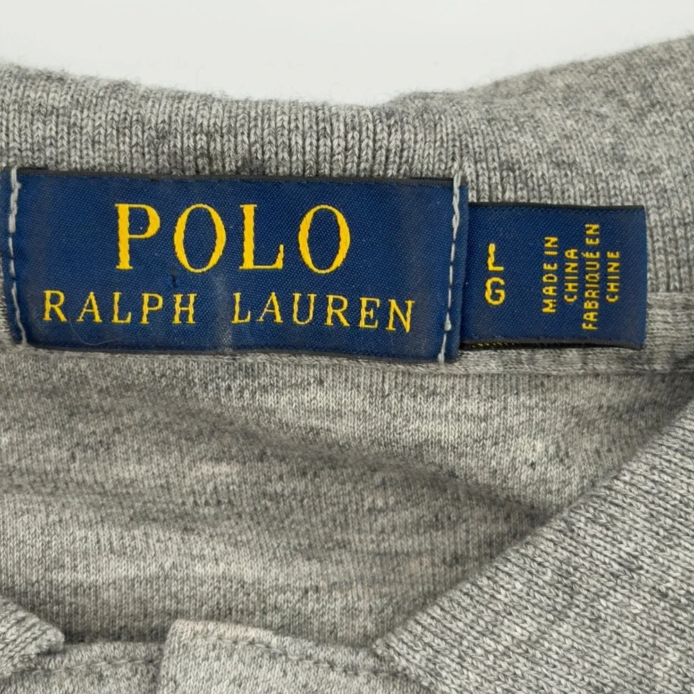Polo Ralph Lauren Mens Gray Short Sleeve Cotton Pony Logo Polo Shirt Large